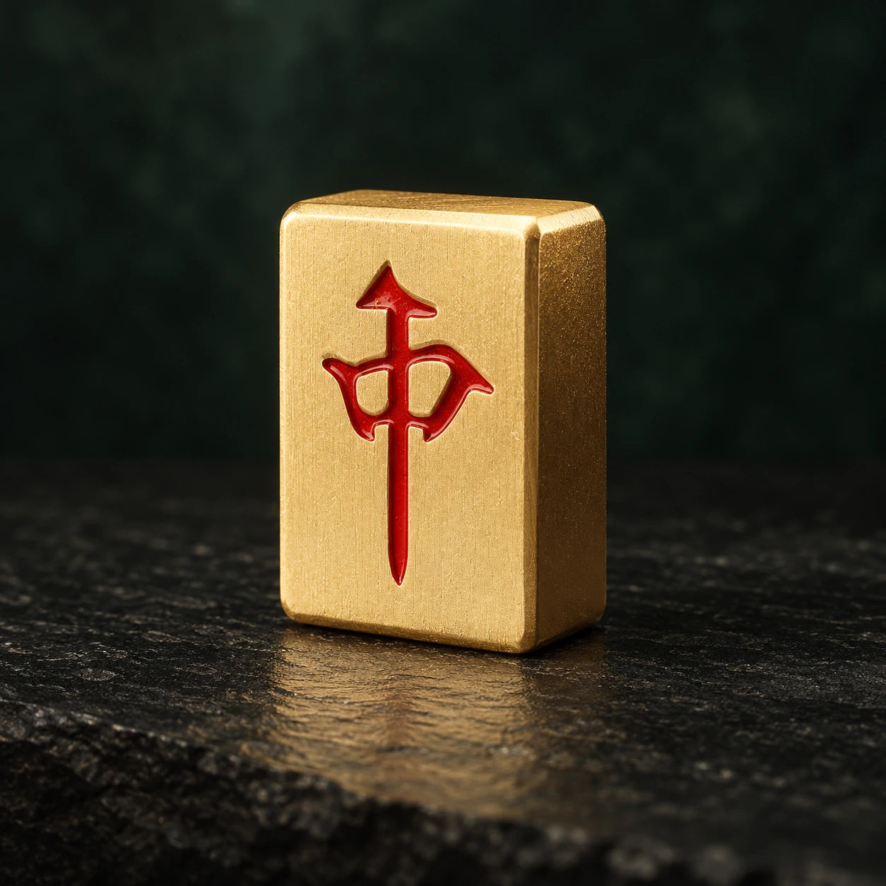 Dragon Table Token · Red Dragon · AI styled product photograph