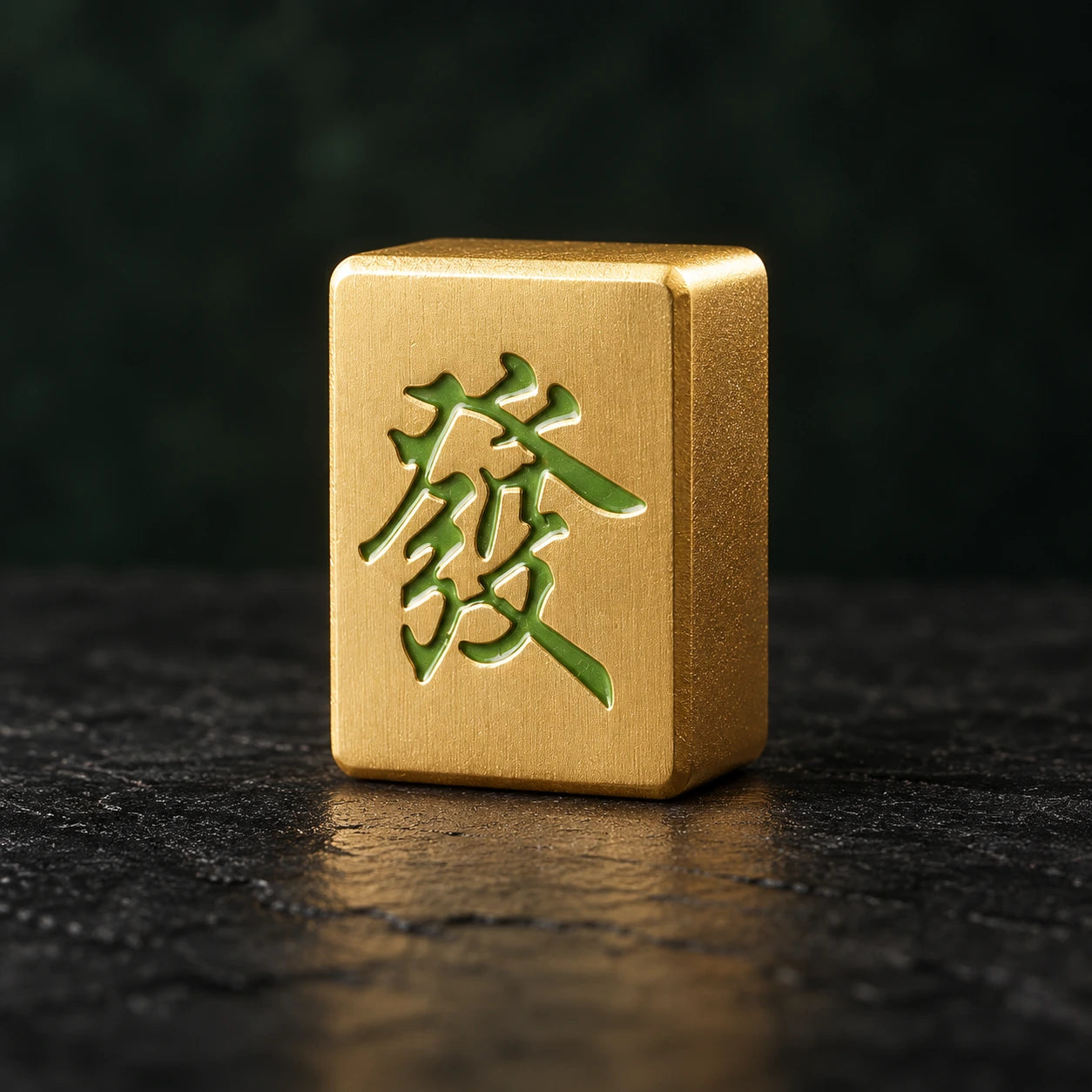 Dragon Table Token · Green Dragon · AI styled product photograph